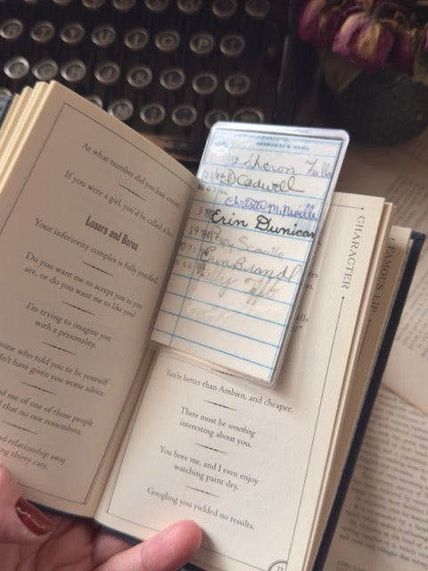 Mini vintage library borrower’s card bookmark, Vol. 4