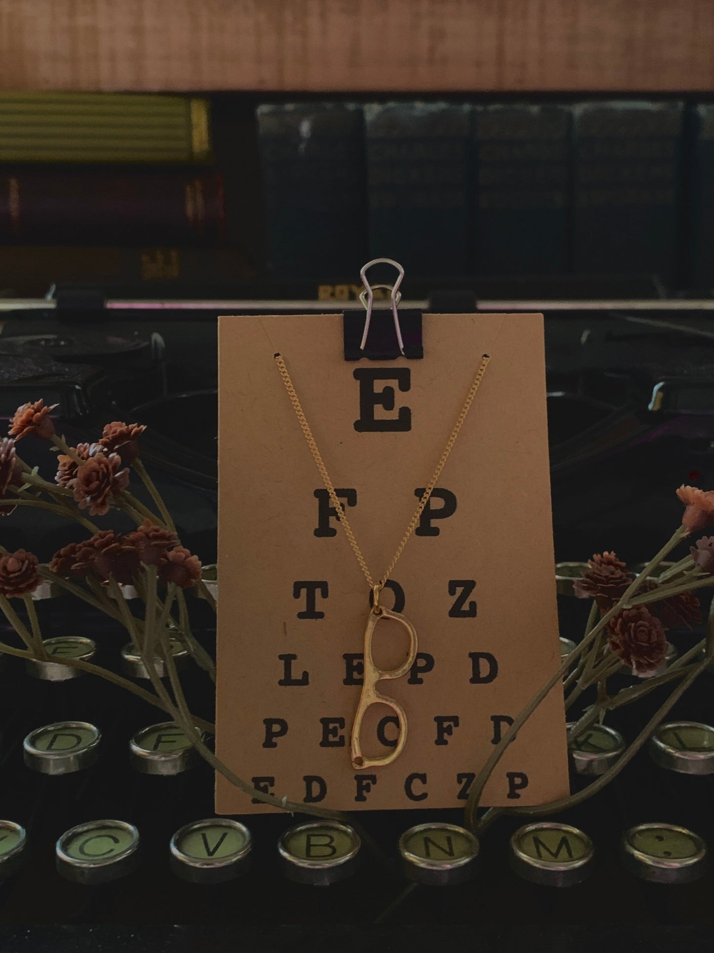 Eyeglass Charm Necklace, Optometry Jewelry in Gold, Unique Gift for Vision Lovers and Professionals, Eye See You Now