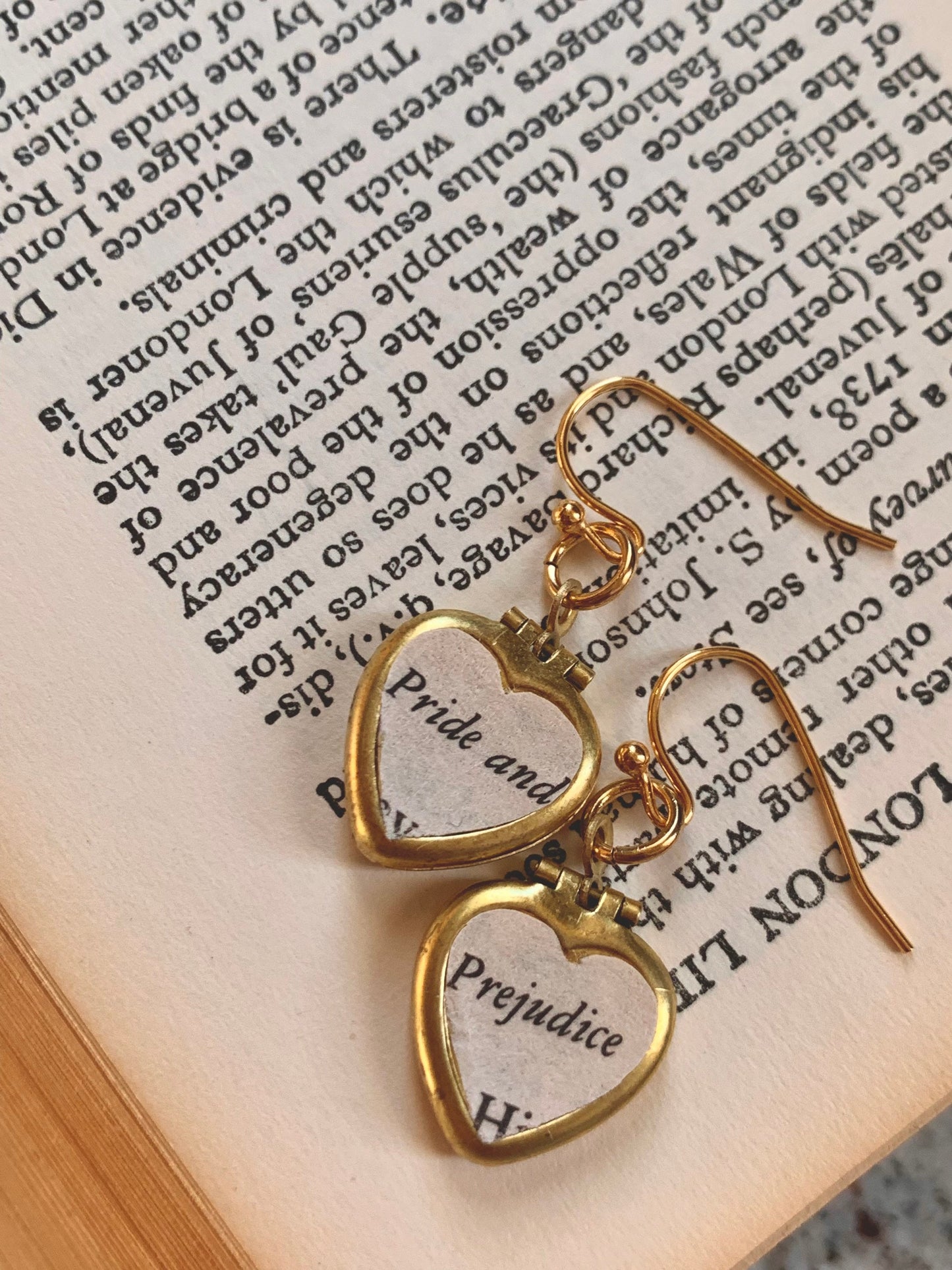 Pride & Prejudice Heart Locket Earrings – A Most Charming Trinket for Any Book-Loving Soul