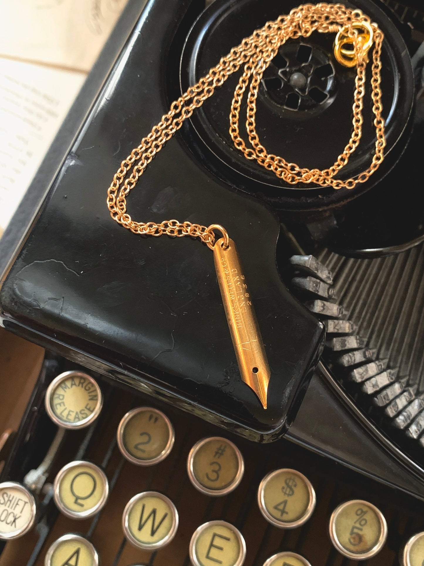 Iridium tipped vintage fountain pen necklace, pen nib necklace, fountain pen jewelry, pen nib jewelry, fountain pen jewelry, unique gift