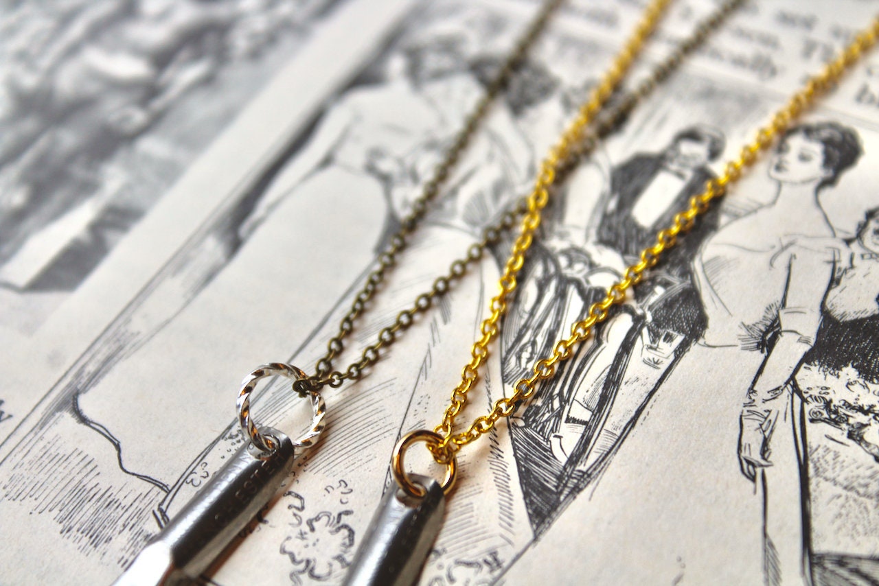 Vintage empire pen co. calligraphy pen necklace, stainless steel, no. 21, pen nib necklace, vintage pen nib, writer gift, calligraphy gift