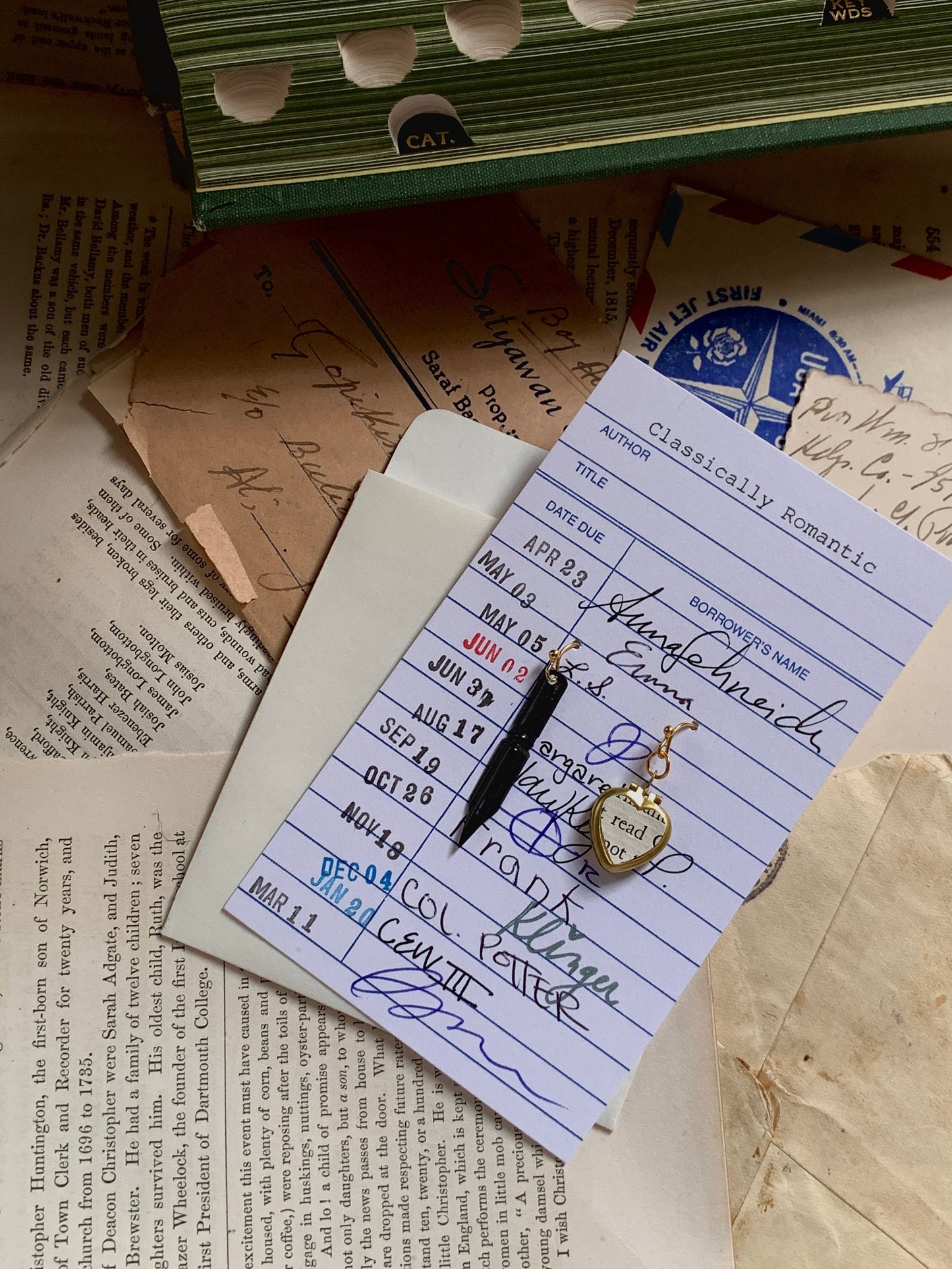 Ink & Quill Mismatched Earrings – Vintage Pen Nib and Heart Locket, For Writers, Poets, and Scholars of the Written Word