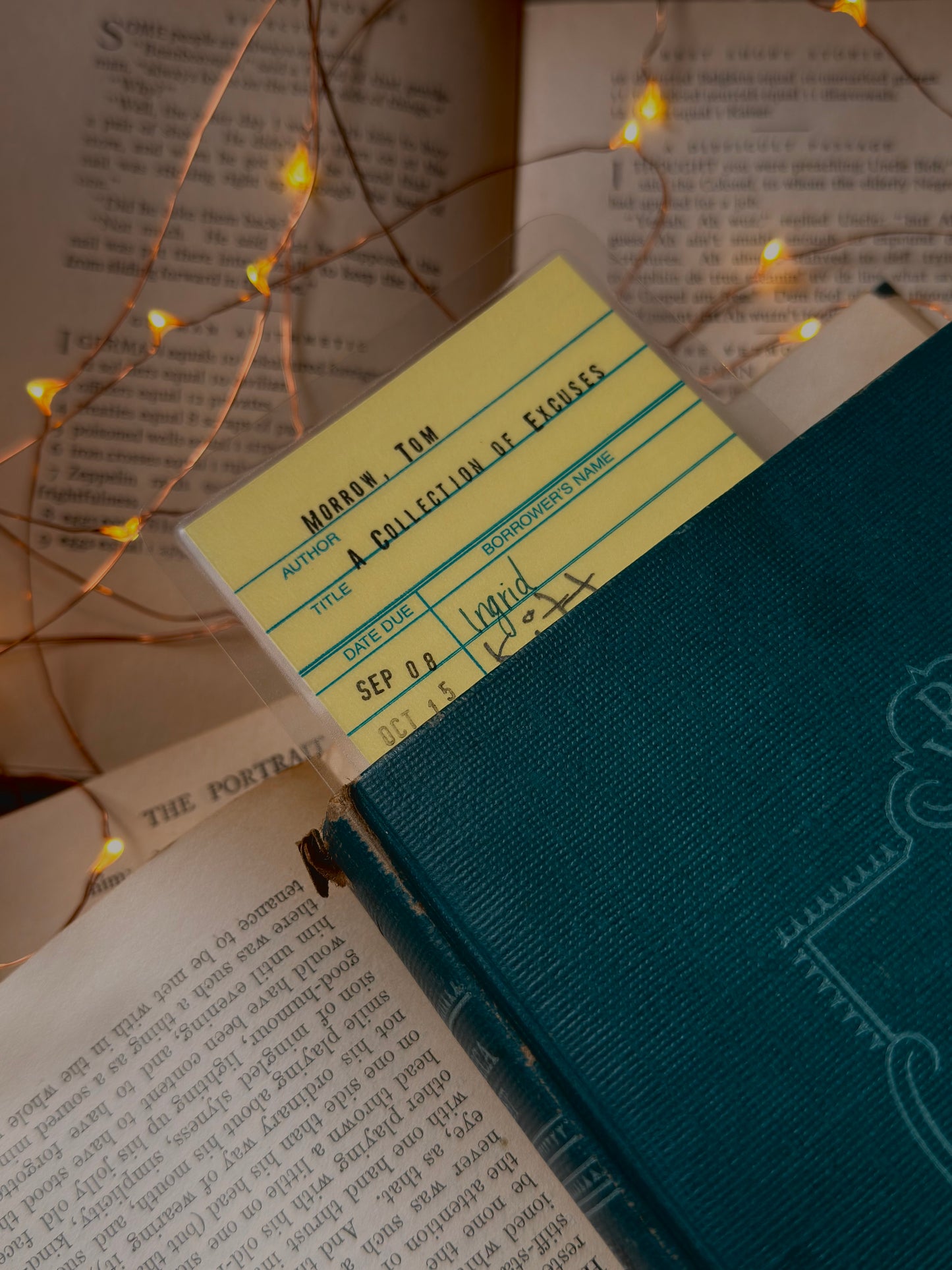 A Collection of Excuses retro yellow library due date card bookmark, laminated