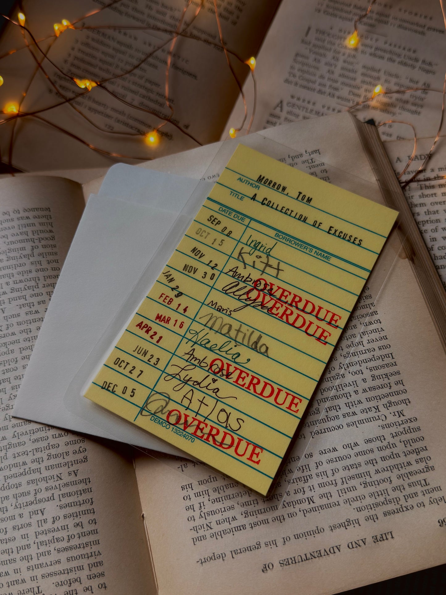 A Collection of Excuses retro yellow library due date card bookmark, laminated