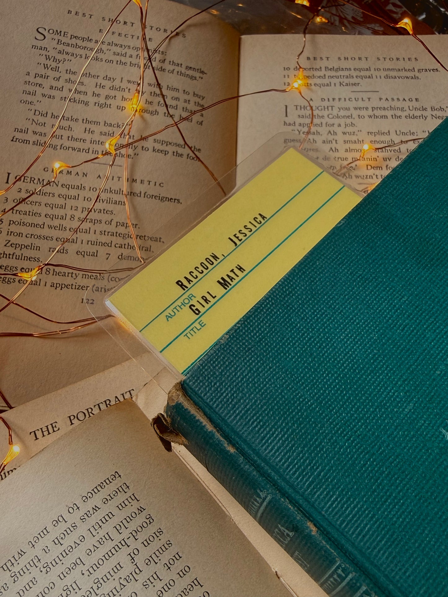 Girl Math retro yellow library due date card bookmark, laminated