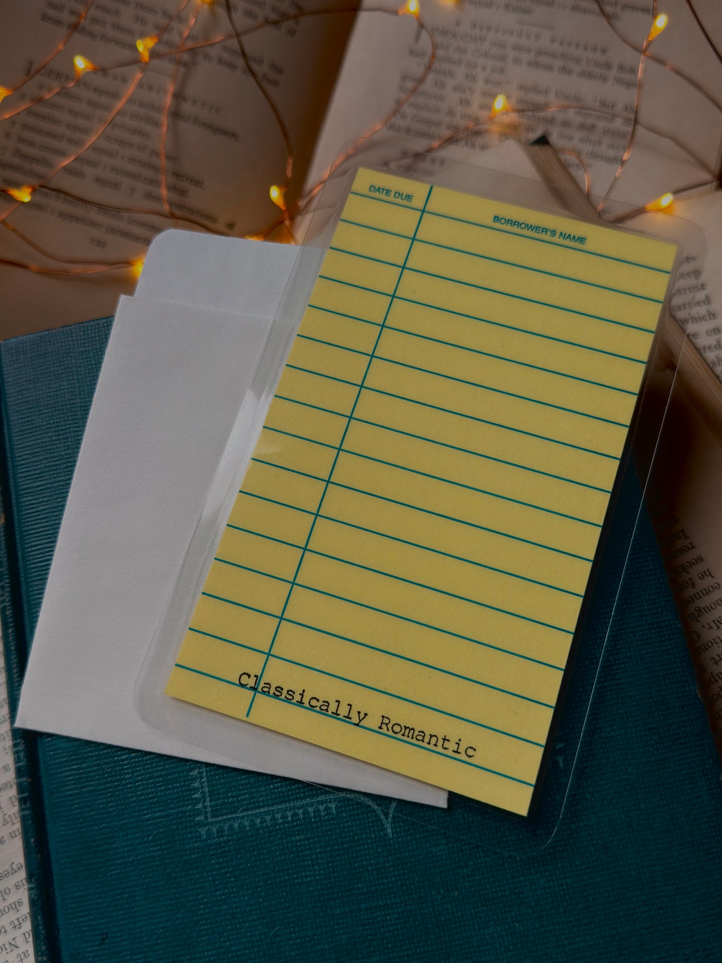 Rock in the 1990s yellow library due date card bookmark, laminated