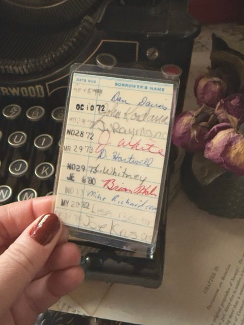 Mini vintage library borrower’s card bookmark, Vol. 1