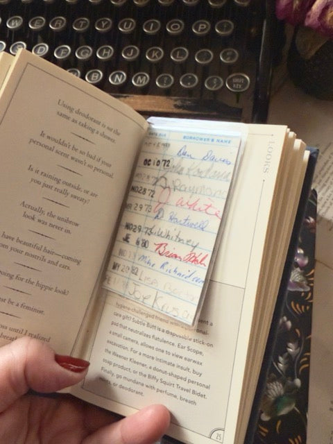 Mini vintage library borrower’s card bookmark, Vol. 1