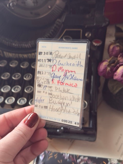 Mini vintage library borrower’s card bookmark, Vol. 2