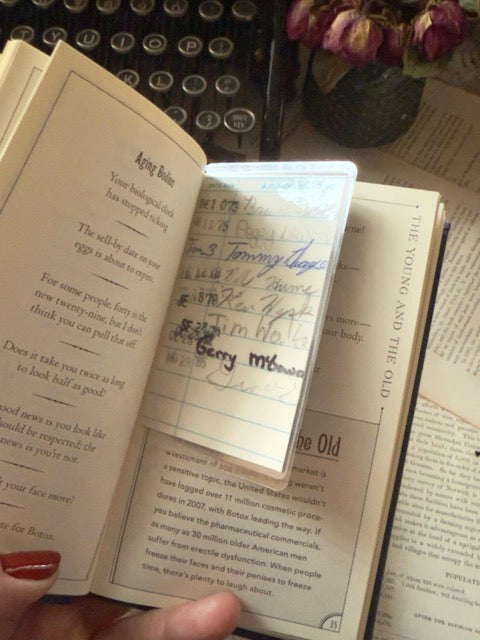 Mini vintage library borrower’s card bookmark, Vol. 6