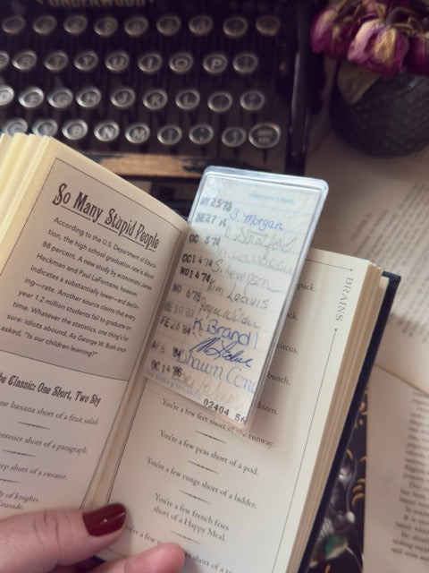 Mini vintage library borrower’s card bookmark, Vol. 8