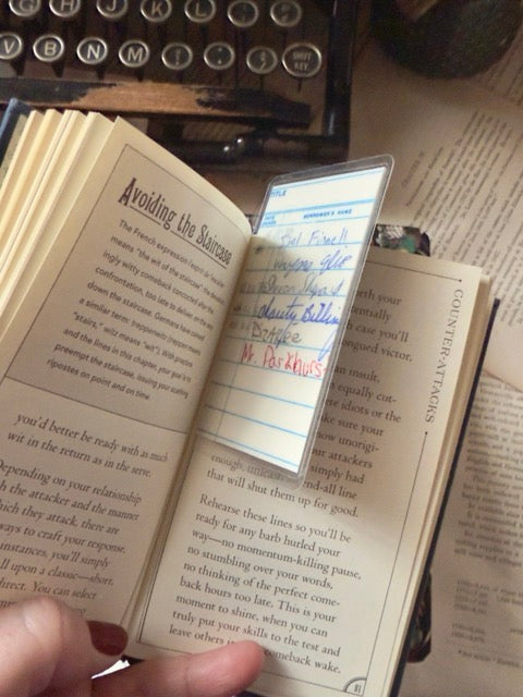 Mini vintage library borrower’s card bookmark, Vol. 9