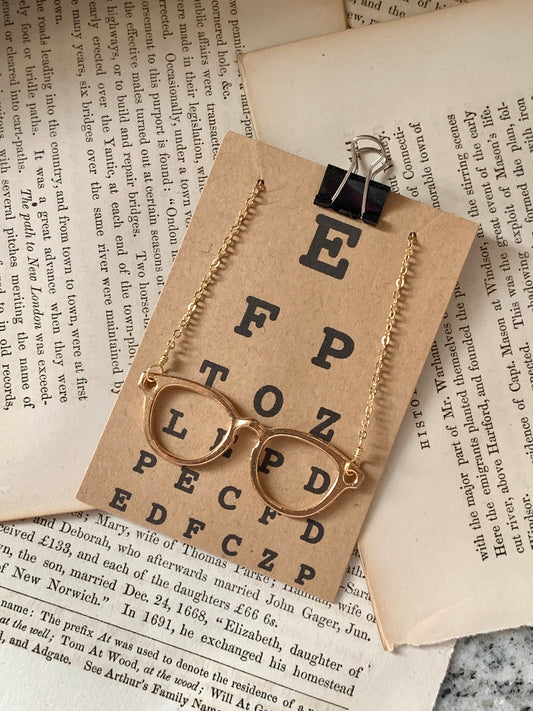 Eyeglass Charm Necklace, Optometry Jewelry in Silver or Bronze, Unique Gift for Eyeball lovers, There's No Such Thing As Scratch Proof