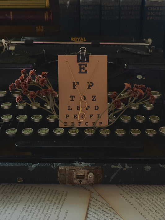 Eyeglass Charm Necklace, Optometry Jewelry in Gold, Unique Gift for Vision Lovers and Professionals, Eye See You Now